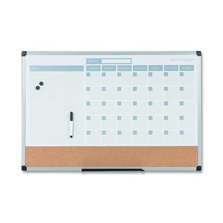 Bi-Silque MasterVisi, 3-In-1 Calendar Planner Dry Erase Board, 24 X 18, Aluminum Frame MB3507186